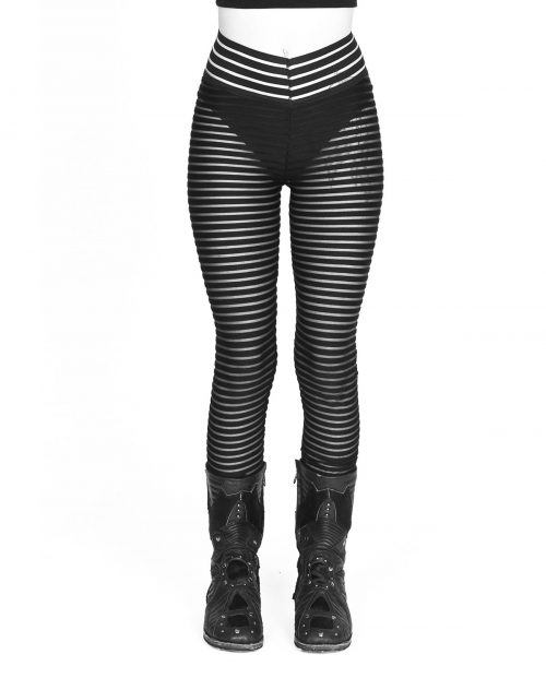product image Insativa-Black Sheer Stripes Leggings